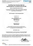 Zertifikat der Konformität der werkseigenen Produktionskontrolle bei Betonfertiggaragen