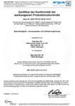 Zertifikat der Konformität der werkseigenen Produktionskontrolle bei Deckenplatten